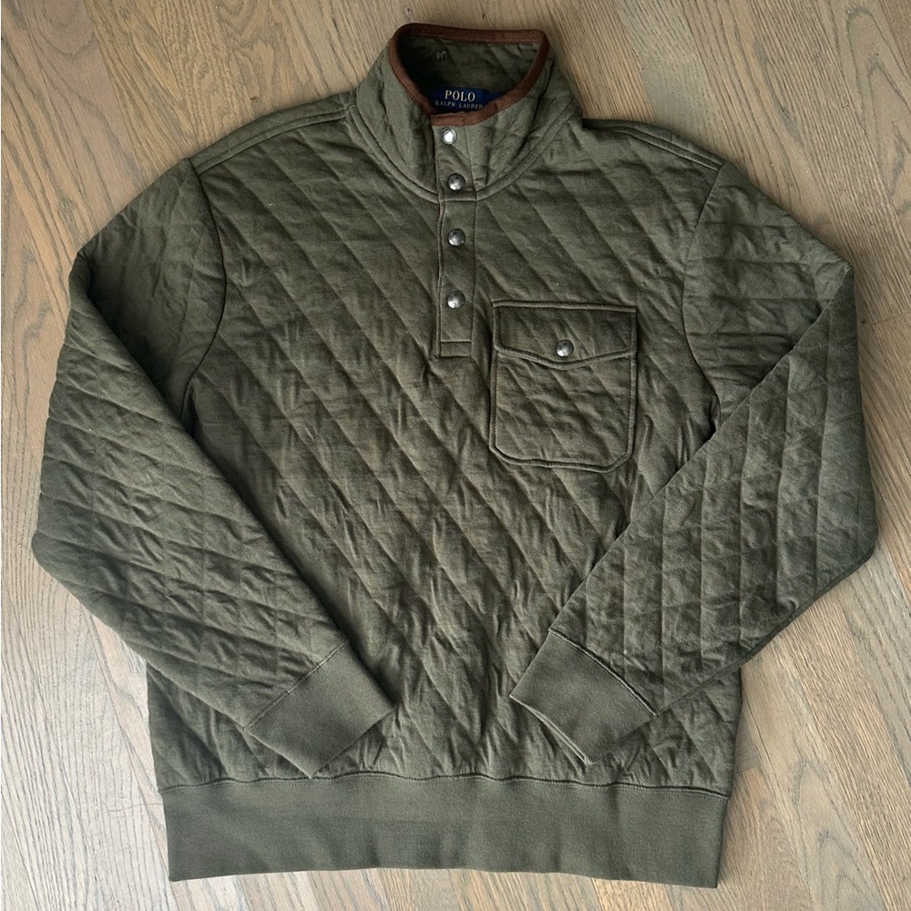 Polo Ralph Lauren Olive Quilted Pullover